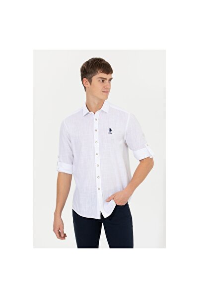 U.S. Polo Assn. U.S. Polo Assn. Erkek Beyaz Basic Gömlek 50254289-VR013