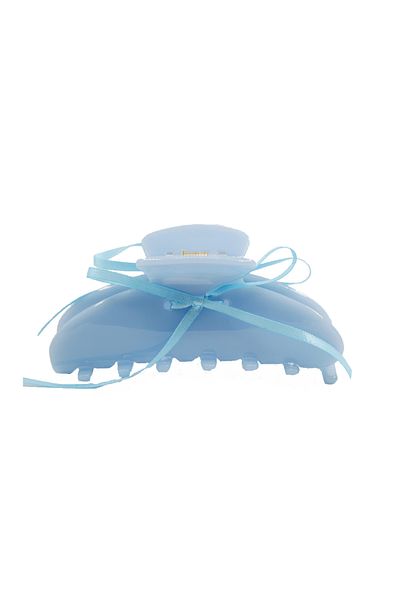 Roberta Lorenz Baby Blue Bow Acetate Latch Buckle / 10 cm