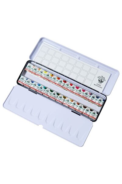 Old Holland German 15055 Klasik Seri Sulu Boya Metal Kutu Siyah Set Pan 24lü