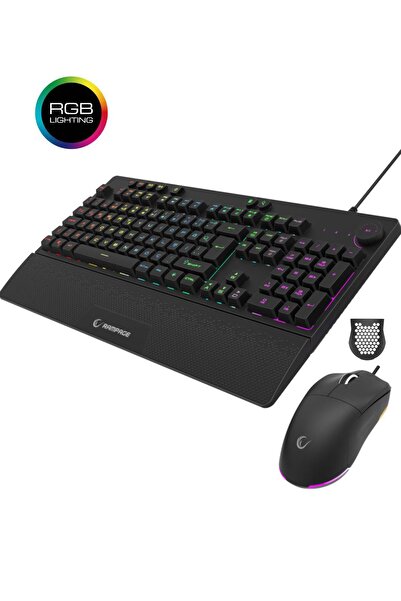 Rampage ECLIPSE Siyah Usb RGB Aydınlatmalı Q Gaming 4 Tuş Makrolu Oyuncu Klavye Mouse Set