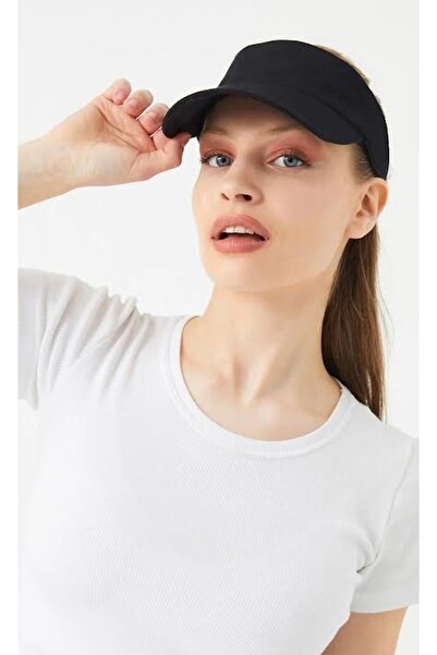 HatClub Exclusive Pălărie neagră cu vizor de tenis ajustabil cu protecție UV