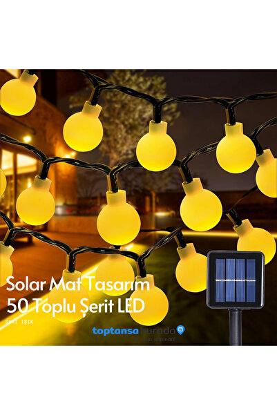 TechnoSmart Solar 50 Ledli Top 8 Modlu Sarı Işık Bahçe Aydınlatma Dekorasyon ...
