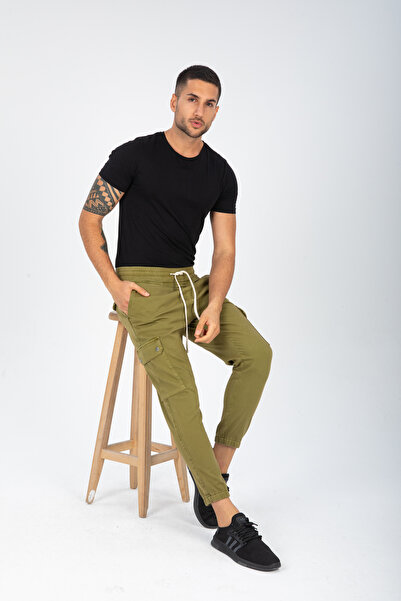 Beli ve Paçası Lastikli Jogger Denim Pantolon