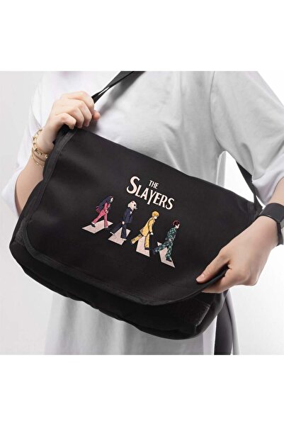 DEEFWEAR حقيبة ماسنجر سوداء مطبوعة للجنسين من Chouze The Slayers