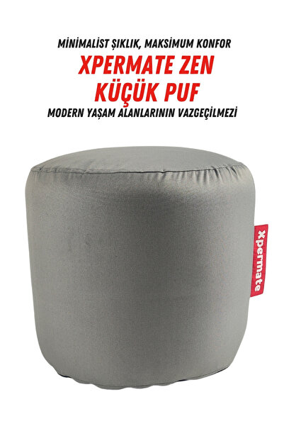 XPERMATE Sunset Puf Bench Fermuarlı Puf Yıkanabilir Kılıf Ayak Ucu Puf Ve Makyaj Koltugu 40x40 Antrasit