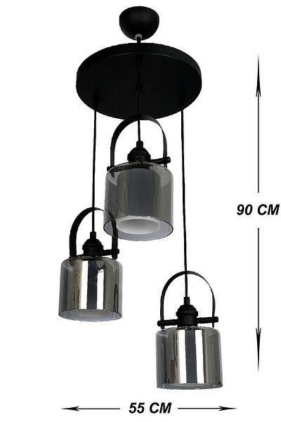 VENON Lighting KUMRU Set of 3 - Black (Double Smoked Honey) Chandelier