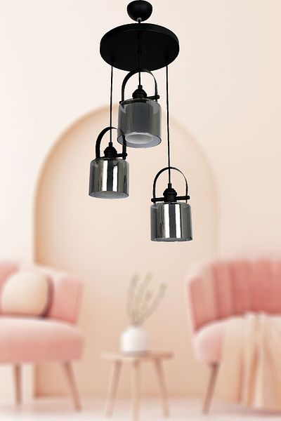 VENON Lighting KUMRU Set of 3 - Black (Double Smoked Honey) Chandelier