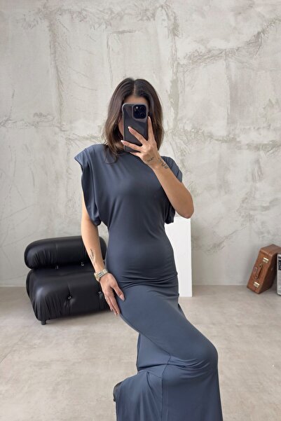 FMN Collection Женска рокля с права кройка, без ръкави, с подплатена талия, прилепваща по тялото, с дълъг разрез, подобна на Pinterest.