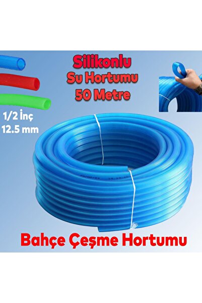 NZB Bahçe Çeşme Su Hortumu İç Çap 1/2 Naturel Silikonlu Sulama Araç Yıkama Ho...