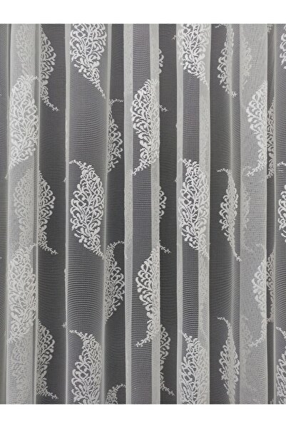 Esse Home Modern Damask Desenli Tül Perde, 100x260, Normal Pile, 1/2.5