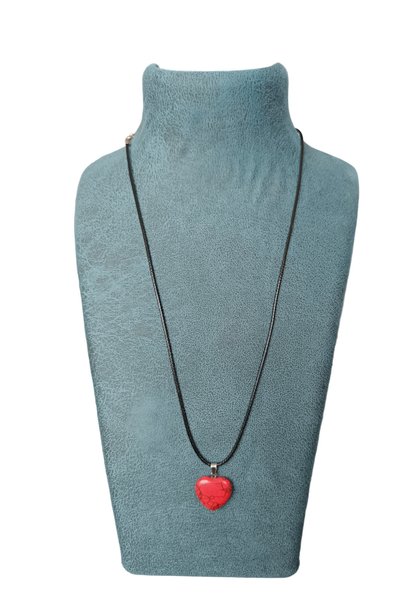 MGA DOĞAL TAŞ Red Phyrous Pendant Original Natural Stone Necklace Heart Cut Necklace Certified product