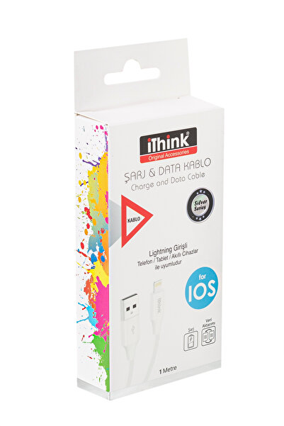 Ithink Silver Şarj ve Veri Aktarım Kablosu Lightining