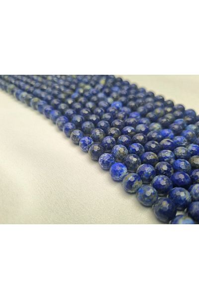 Yüksel Boncuk Σειρά από φυσική πέτρα με φασέτα Lapis Lazuli 6 mm