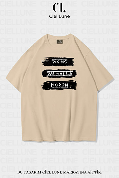 NEVERMIND Unisex Femei Bărbați Viking Valhala North Printed Design Special Tricou oversize