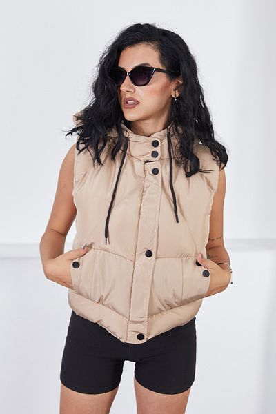 moda armanc Stringed Snap Fastener Sports Vest