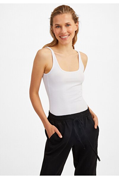 MERİCEY Kadın Beyaz Pamuklu Uzun Atlet