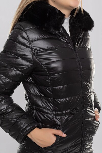 Robin D89742 Çift Taraflı Içi Kürklü Kadın Şişme Mont