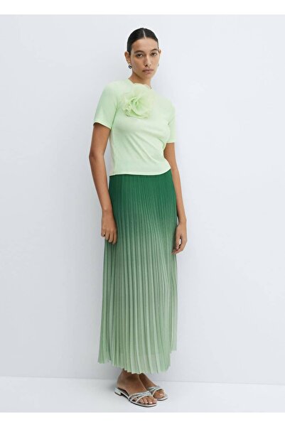 MANGO Woman Μπλουζάκι Maxi με λουλούδια