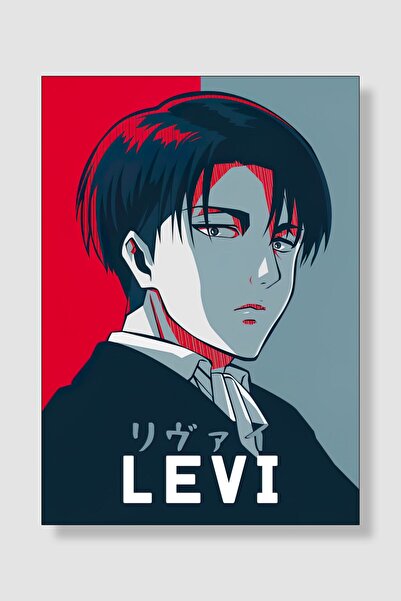 postick Attack On Titan | Levi Ackerman Anime Posteri Kalın Parlak Kuşe Kağıdı