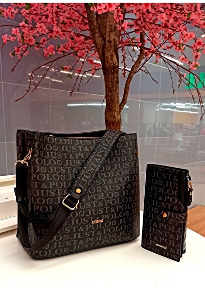 Just Polo حقيبة محفظة نسائية سوداء مجموعة Tm2068