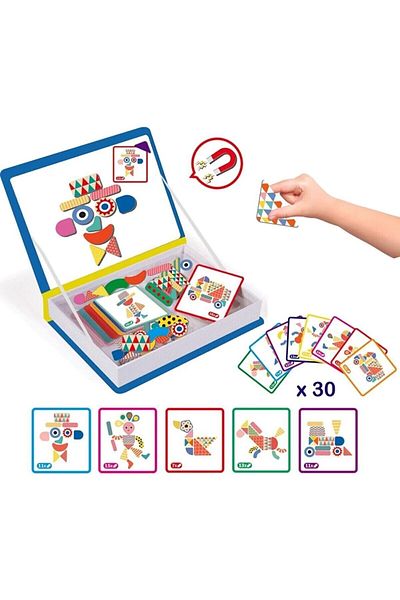 Oruç Oyuncak Magnet Iq Creative Shapes Magnetic Puzzle Magnetized Cheerful Friends Bultak set