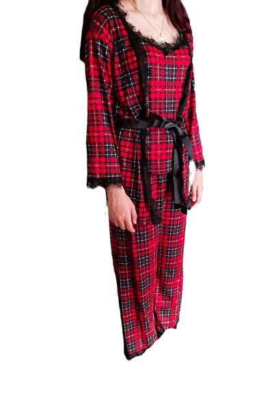 Işılay Zerda 3-Piece Pajamas and Dressing Gown Set