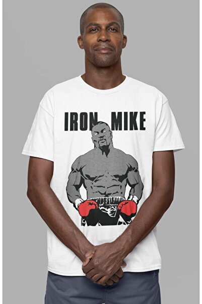 Fuddy Moda Μπλουζάκι με στάμπα φωτογραφιών Iron Mike Tyson, μπλουζάκι με θέμα Unisex Boxing Print