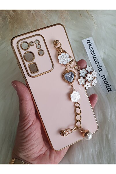 Aksesuarda Moda Samsung S20 Ultra Uyumlu Çiçekli El GEÇMELİ  Lazer Kesim Kılıf