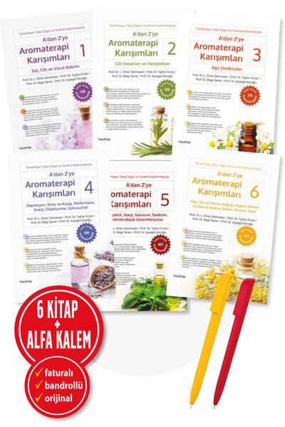 hayykitap Alfa Kalem + A’dan Z’ye Aromaterapi Karışımları-1-2-3-4-5-6 Kitap S...