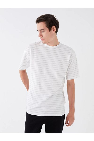 LC Waikiki Striped Crew Neck Men's Combed Cotton T-Shirt - Short Sleeve