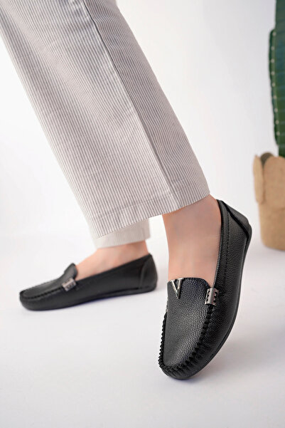 StWenn Μαύρα γυναικεία παπούτσια μπαλαρίνας Άνετη ελαφριά σόλα Victoria Leather Skin Mother Shoes