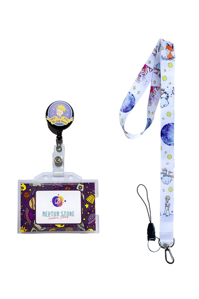 neptünstore Set de 3 bucăți Prince cu șnur pentru gât Yoyo ID Badge m1 alb
