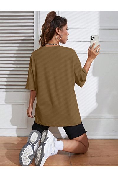 aynewmoda Tricou oversize cu imprimeu luni