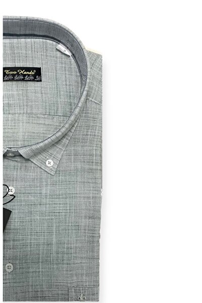 TWO HANDS Ανδρικό κλασικό κοντομάνικο βαμβακερό πουκάμισο 471