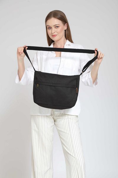 Street Bag Servietă neagră cu design simplu și geantă pentru laptop - Geantă de umăr pentru utilizare zilnică