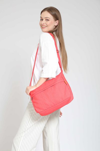 Street Bag Τσάντα επαγγελματικού χαρτοφύλακα και φορητού υπολογιστή Messenger με ροζ απλό σχέδιο - Τσάντα ώμου καθημερινής χρήσης