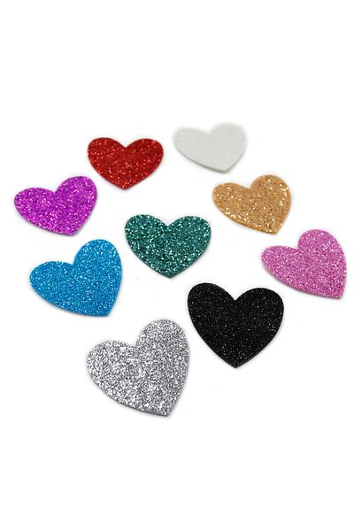 reprodesign Glitter Heart Model 20 Pieces Glitter Eva Mixed Colors, Gift Package Label