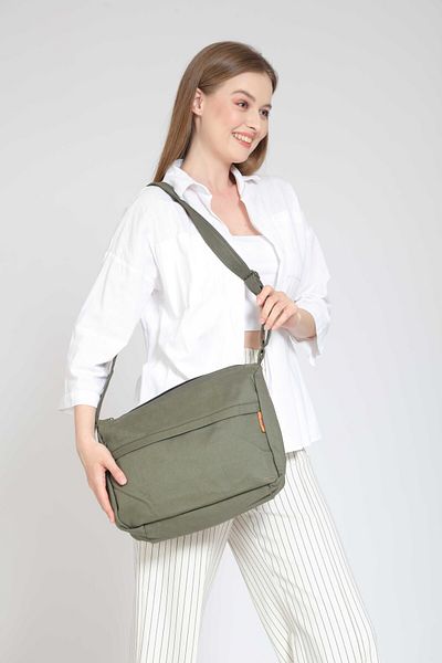 Street Bag Khaki Plain Designed Postman Business School Briefcase and Laptop Bag - Daily Use Shoulder Bag