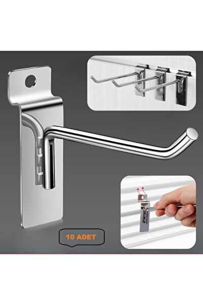 DEKOHOP Kanallı Pano Kancası 15 cm 10/50/100 ADET Paslanmaz Nikel Kaplamalı  ...