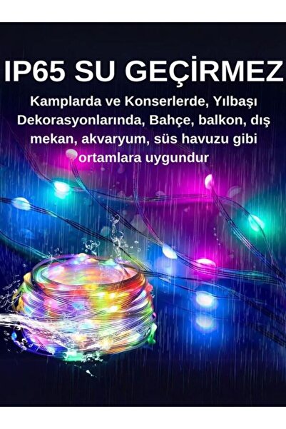 DigitalAvm 10 Metre Rgb Ses Kontrollü Kumandalı Telefon Kontrollü Kayar Magic Led Müzik Rgb Şerit Su Geçirmez