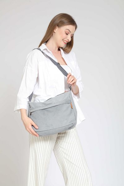 Street Bag Servietă de lucru pentru poștaș și geantă pentru laptop cu design simplu de culoare gri - Geantă de umăr pentru utilizare zilnică