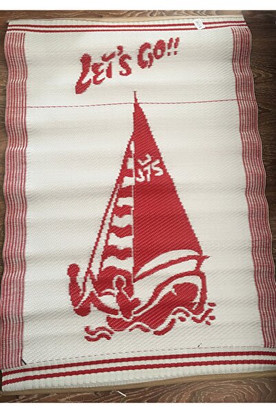 boragarage Plastik hasır halı,kilim,plaj,park bahçe ,kamp,matı 90X140 cm kırm...