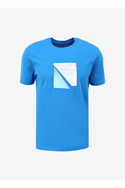Armani Exchange Bisiklet Yaka Düz Mavi Erkek T-Shirt 3DZTCF ZJ3VZ 1559