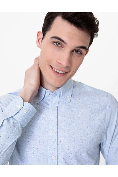 Pierre Cardin Светлосиня тениска риза с дълъг ръкав