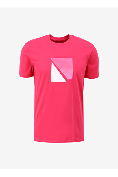 Armani Exchange Bisiklet Yaka Düz Pembe Erkek T-Shirt 3DZTCF ZJ3VZ 14BL