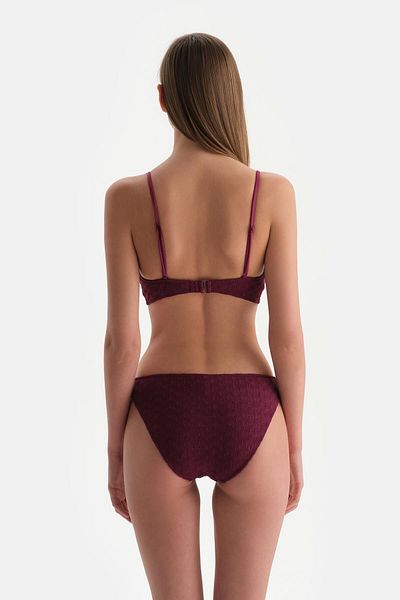 Dagi Weinrotes Triangel-Bikinioberteil mit weitem Schnitt