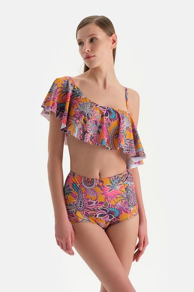 Dagi Lilafarbenes One-Shoulder-Bikinioberteil