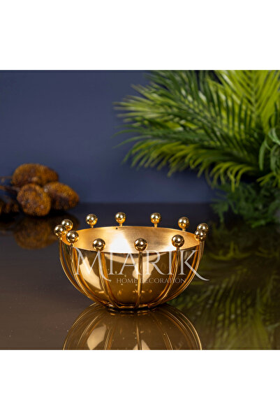 MIARIK DESIGN & DEKORASYON Dekoratif Ahtapot Pirinç Kase 17 cm