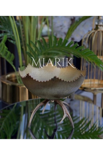 MIARIK DESIGN & DEKORASYON Dekoratif Boynuz Ayakli Asimetrik Kase