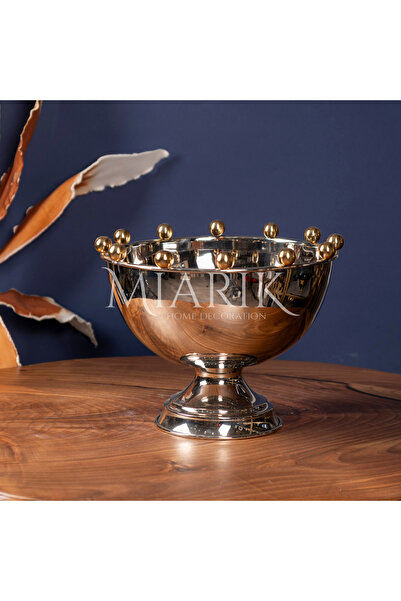 MIARIK DESIGN & DEKORASYON Top Detaylı Eskitme Kase Vazo Saksı